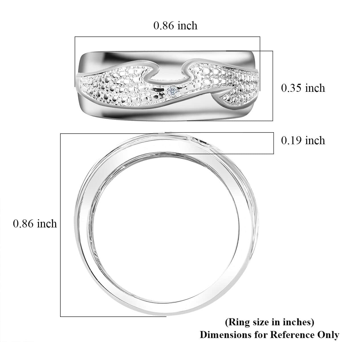 Karis White Diamond Accent Ring in Platinum Bond (Size 10.0) image number 5