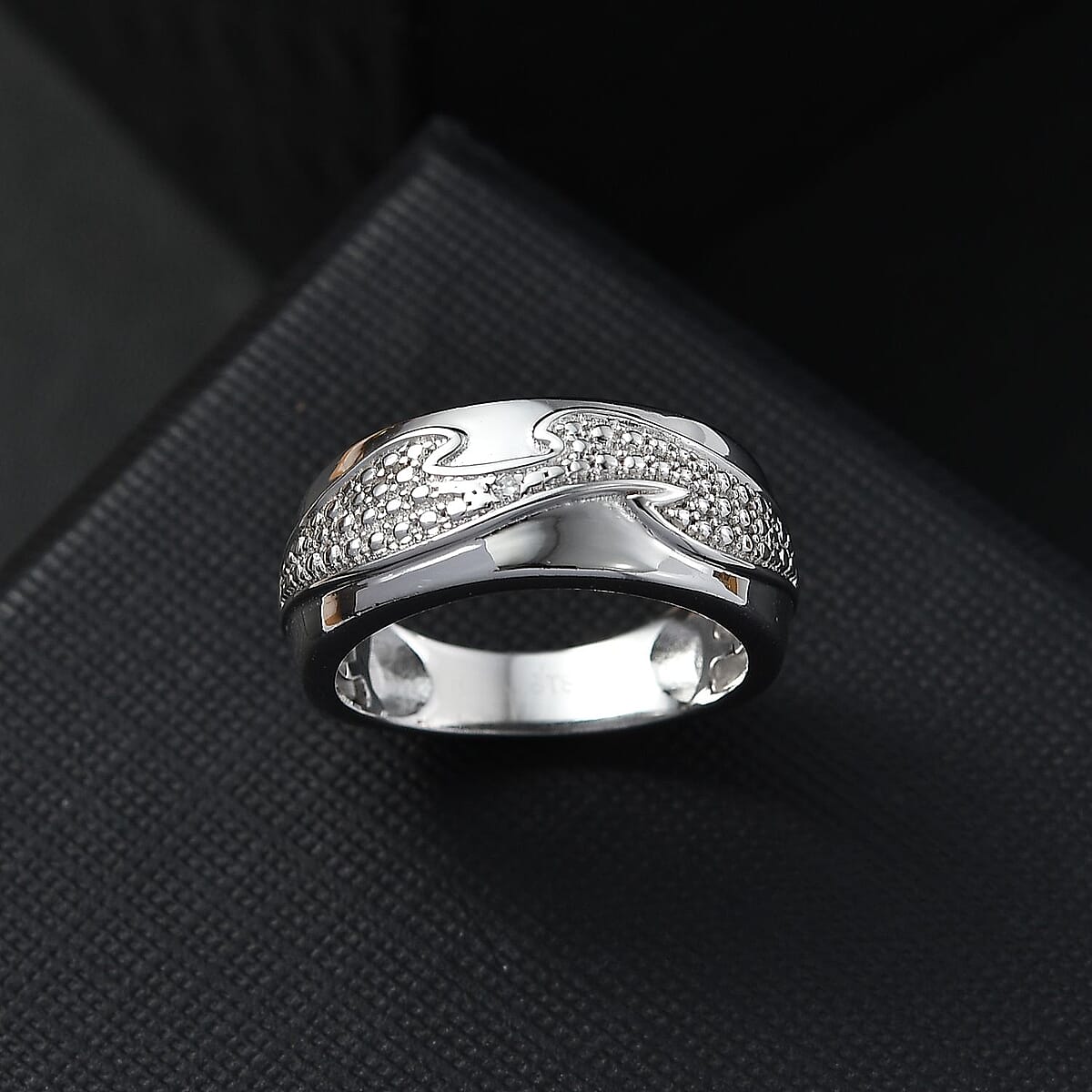 Karis White Diamond Accent Ring in Platinum Bond (Size 5.0) image number 1