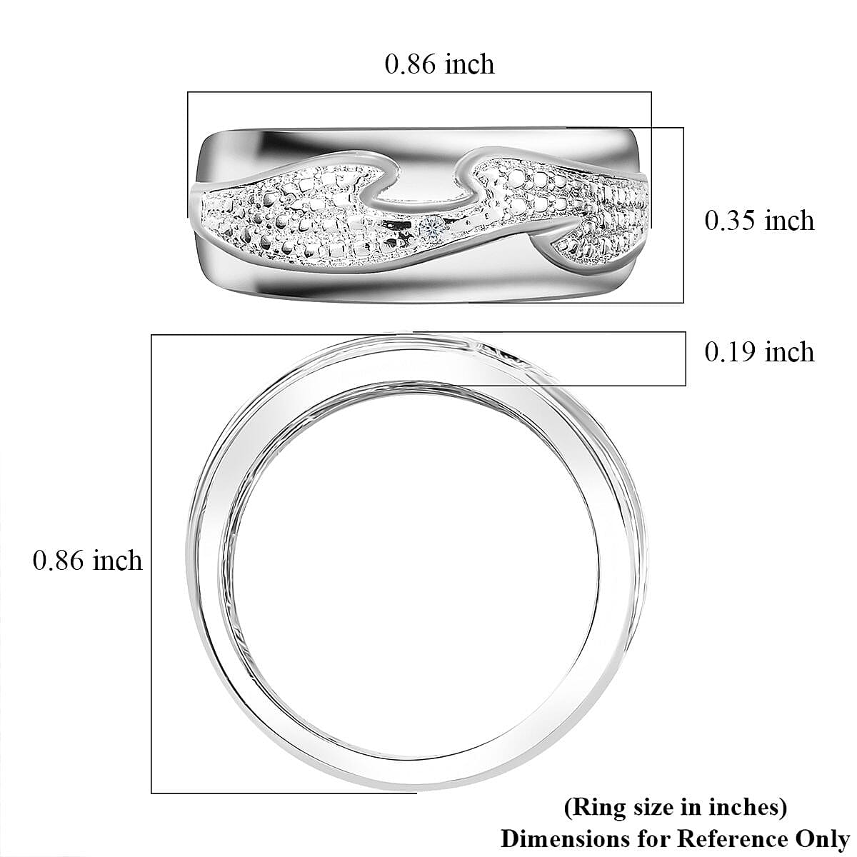 Karis White Diamond Accent Ring in Platinum Bond (Size 5.0) image number 5