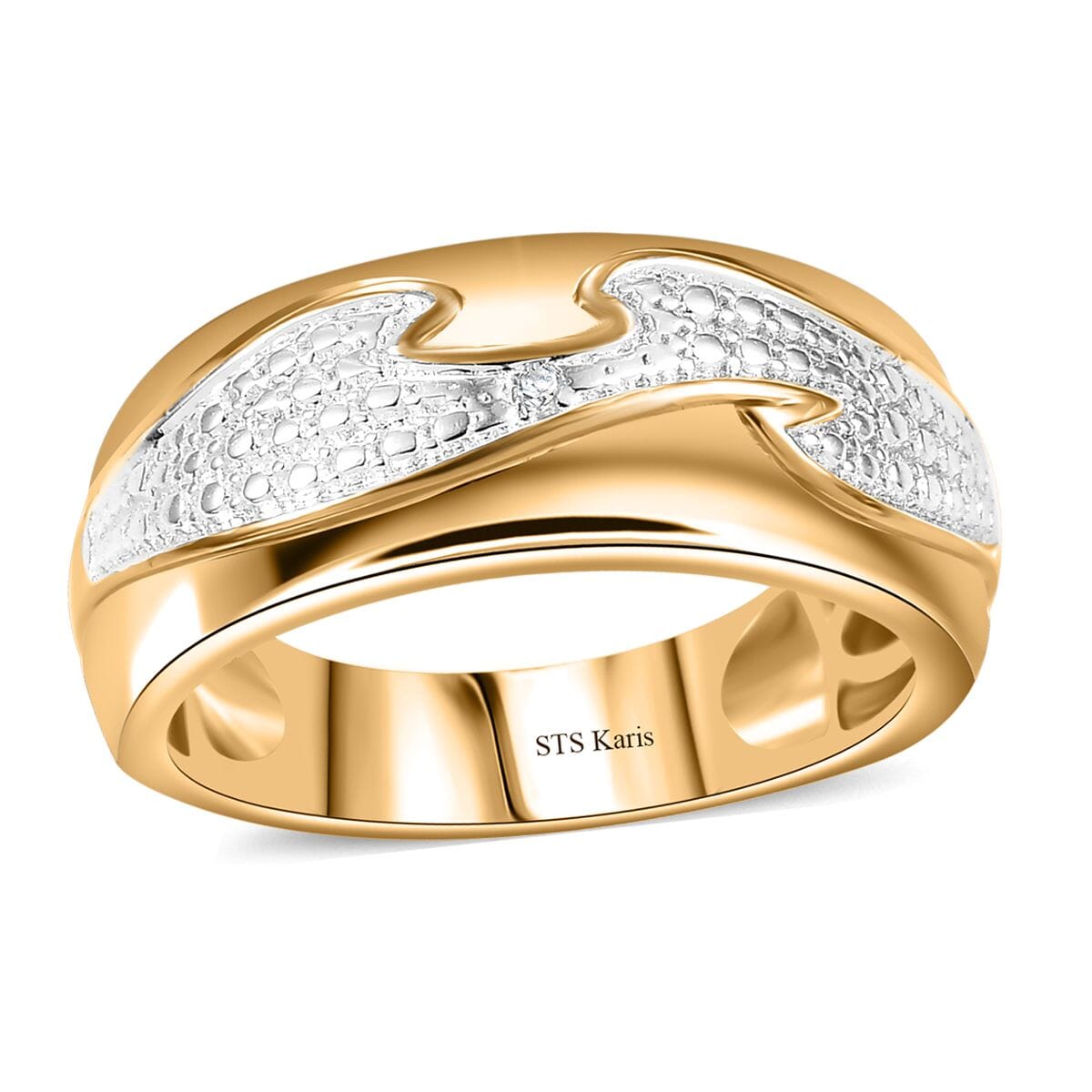 Karis White Diamond Accent Ring in 18K YG Plated (Size 7.0) image number 0