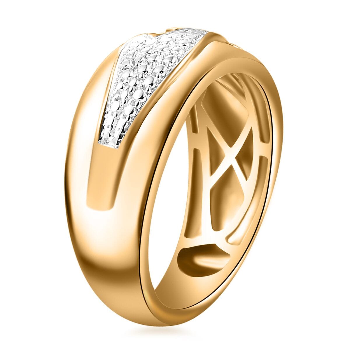 Karis White Diamond Accent Ring in 18K YG Plated (Size 7.0) image number 3