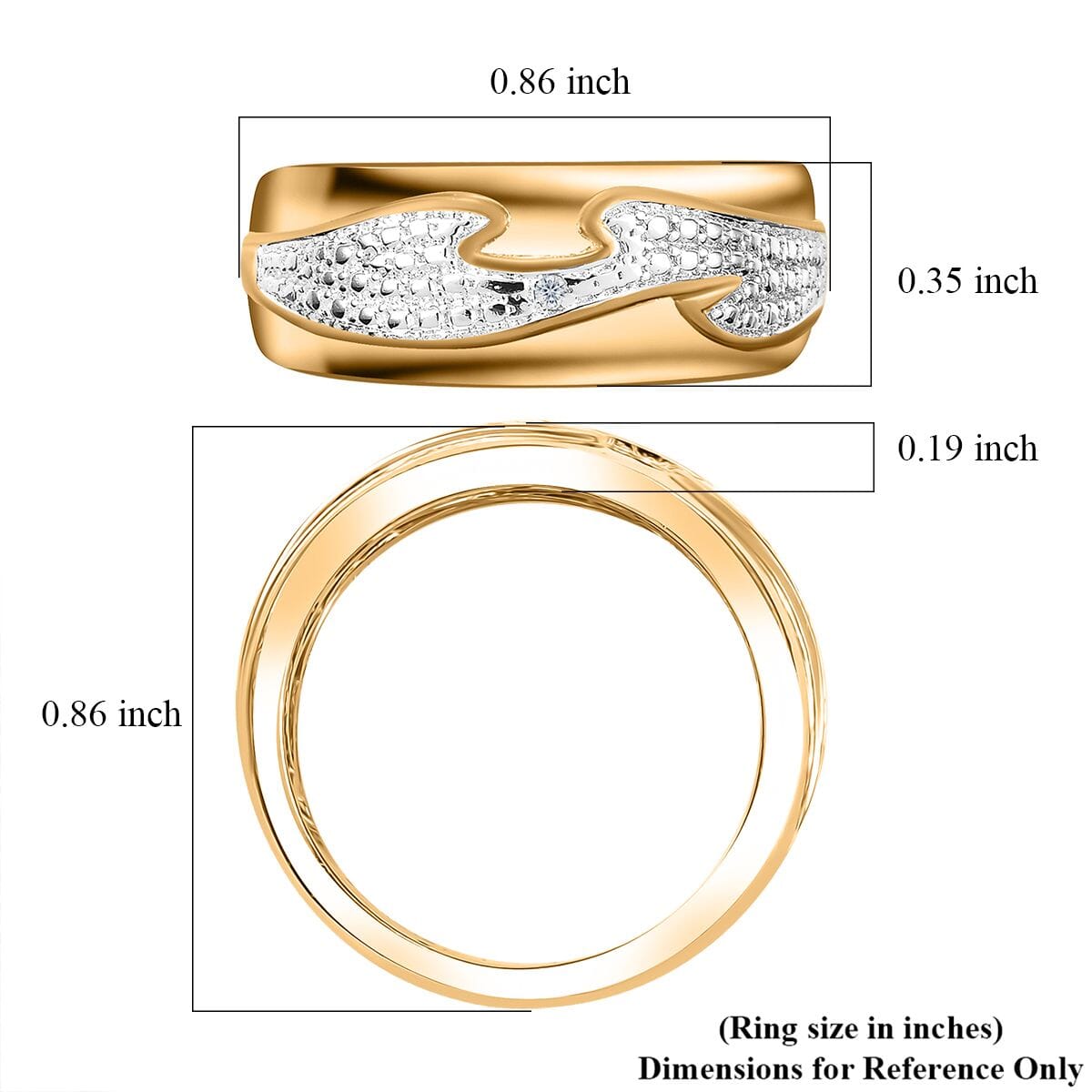 Karis White Diamond Accent Ring in 18K YG Plated (Size 7.0) image number 5