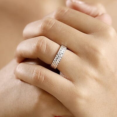 Karis White Diamond Accent Band Ring in Platinum Bond (Size 10.0)