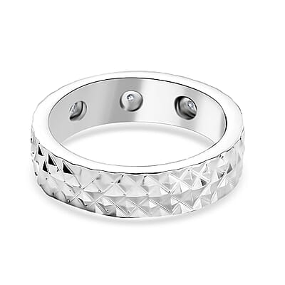 Karis White Diamond Accent Band Ring in Platinum Bond (Size 10.0)