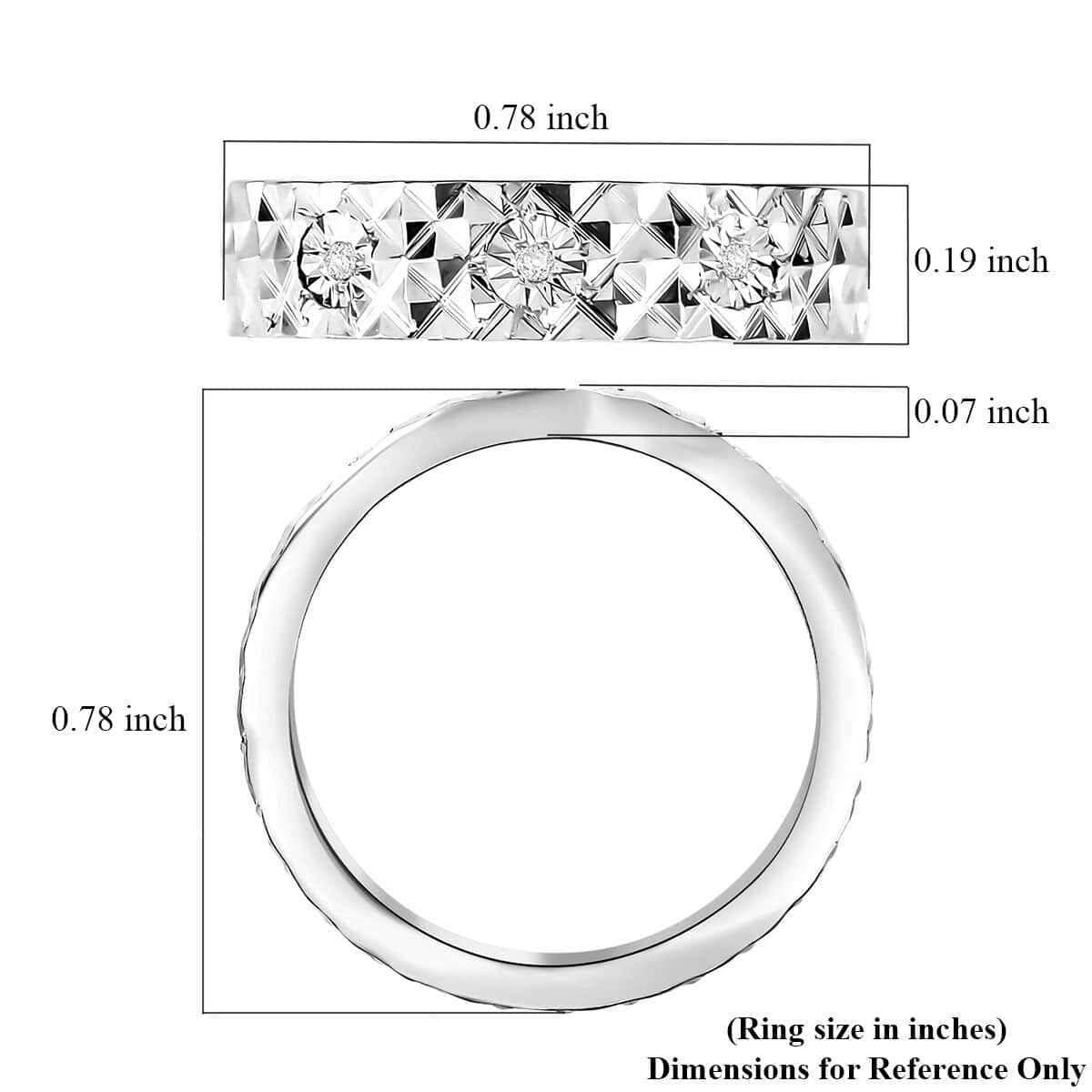 Karis White Diamond Accent Band Ring in Platinum Bond (Size 10.0) image number 5