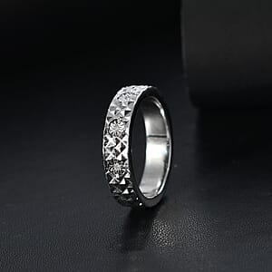 Karis White Diamond Accent Band Ring in Platinum Bond (Size 7.0)