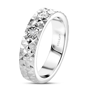 Karis White Diamond Accent Band Ring in Platinum Bond (Size 7.0)