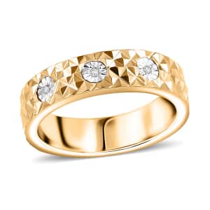 Karis White Diamond Accent Band Ring in 18K YG Plated (Size 10.0)