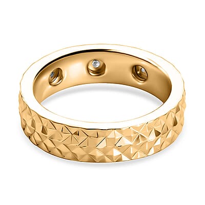 Karis White Diamond Accent Band Ring in 18K YG Plated (Size 10.0)