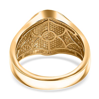 Karis White Diamond Accent Eagle Men's Ring in 18K YG Plated (Size 14.0)