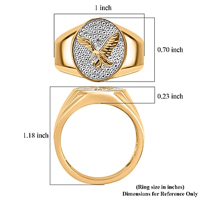 Karis White Diamond Accent Eagle Men's Ring in 18K YG Plated (Size 14.0)
