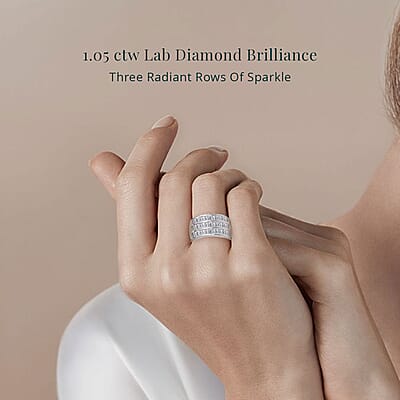 Luxuriant Lab Grown Diamond 1.05 ctw Ring in Sterling Silver (Size 7.0)