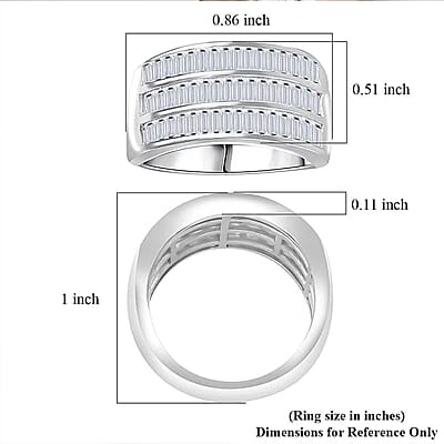 Luxuriant Lab Grown Diamond 1.05 ctw Ring in Sterling Silver (Size 7.0)