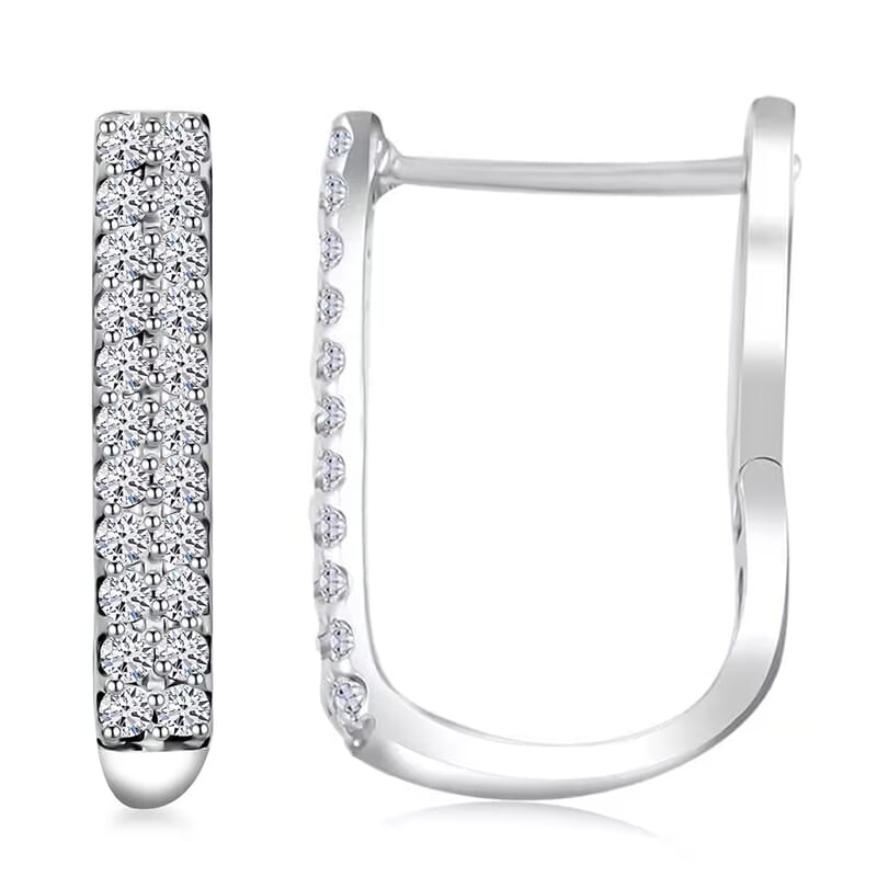 Luxuriant Lab Grown Diamond G SI 1.30 ctw Latch Back Earrings in Sterling Silver