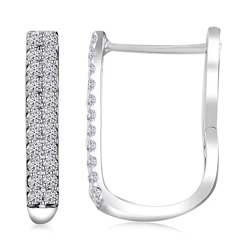 Luxuriant Lab Grown Diamond G SI 1.30 ctw Latch Back Earrings in Sterling Silver