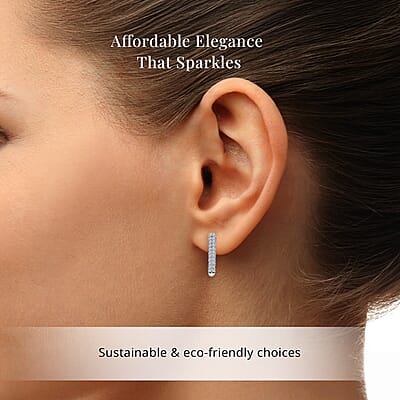 Luxuriant Lab Grown Diamond G SI 1.30 ctw Latch Back Earrings in Sterling Silver