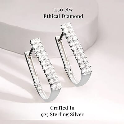 Luxuriant Lab Grown Diamond G SI 1.30 ctw Latch Back Earrings in Sterling Silver