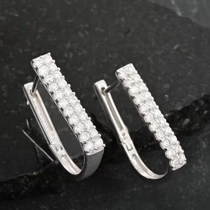 Luxuriant Lab Grown Diamond G SI 1.30 ctw Latch Back Earrings in Sterling Silver