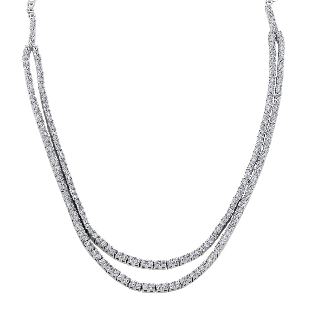 Luxuriant Lab Grown Diamond 6.25 ctw Necklace in Sterling Silver 18-20 Inches image number 0