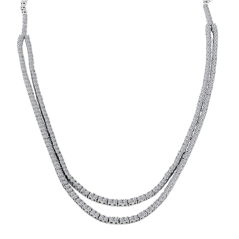 Luxuriant Lab Grown Diamond G SI 6.25 ctw Necklace in Sterling Silver 18-20 Inches