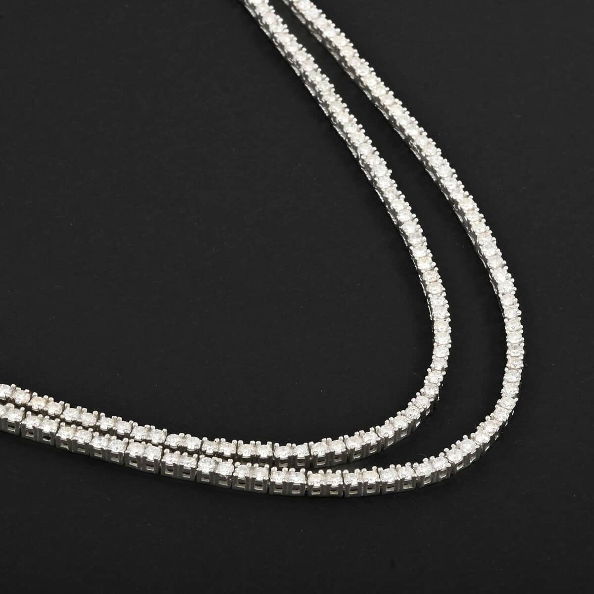 Luxuriant Lab Grown Diamond 6.25 ctw Necklace in Sterling Silver 18-20 Inches image number 1