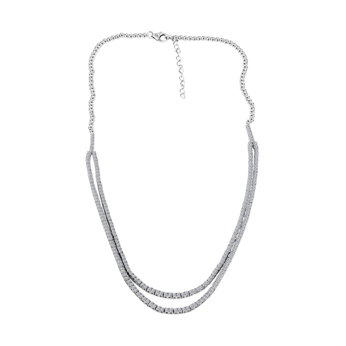 Luxuriant Lab Grown Diamond 6.25 ctw Necklace in Sterling Silver 18-20 Inches image number 2