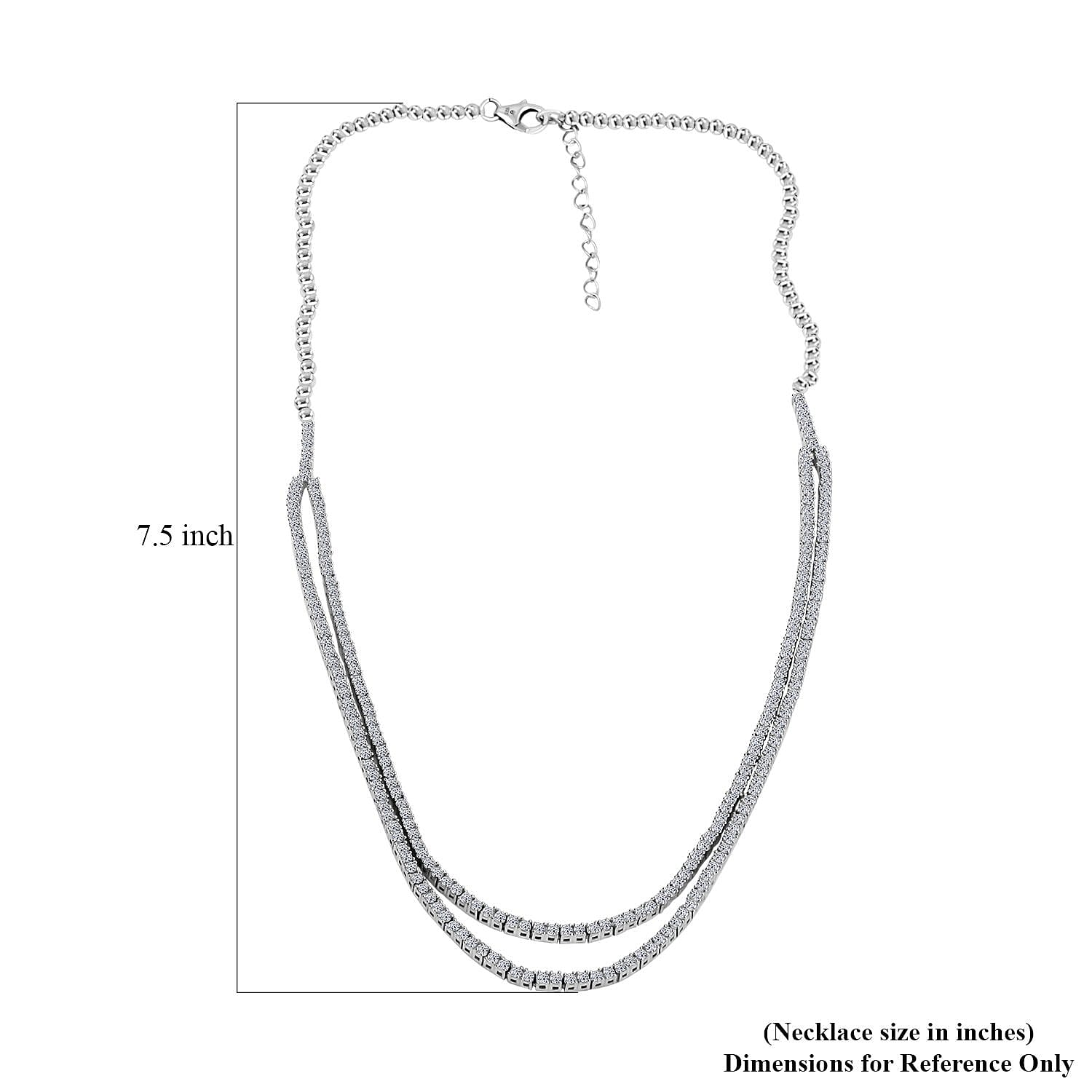 Luxuriant Lab Grown Diamond G SI 6.25 ctw Necklace in Sterling Silver 18-20 Inches