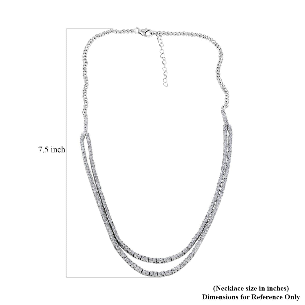 Luxuriant Lab Grown Diamond 6.25 ctw Necklace in Sterling Silver 18-20 Inches image number 4