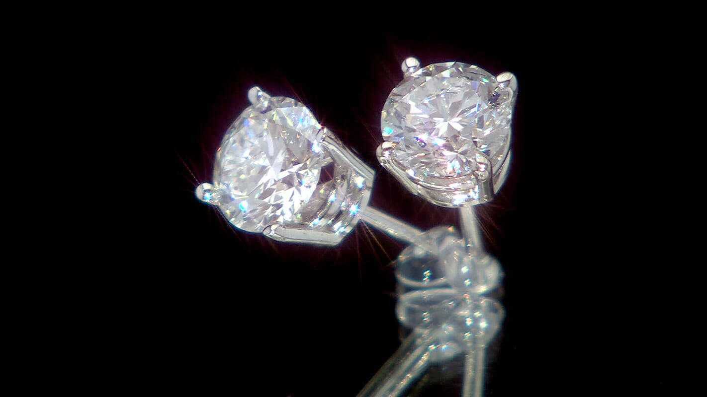 14K White Gold Luxuriant Lab Grown Diamond(G SI) Stud Earrings 1.50 ctw