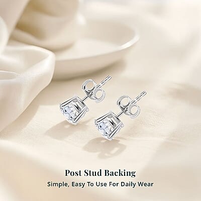 14K White Gold Luxuriant Lab Grown Diamond(G SI) Stud Earrings 1.50 ctw