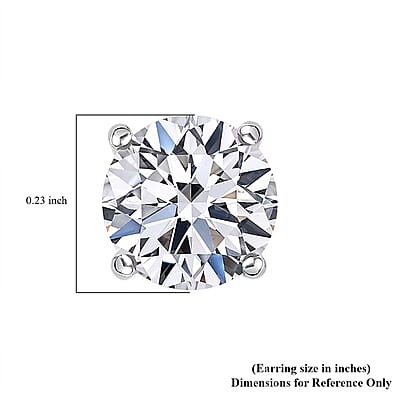 14K White Gold Luxuriant Lab Grown Diamond(G SI) Stud Earrings 1.50 ctw
