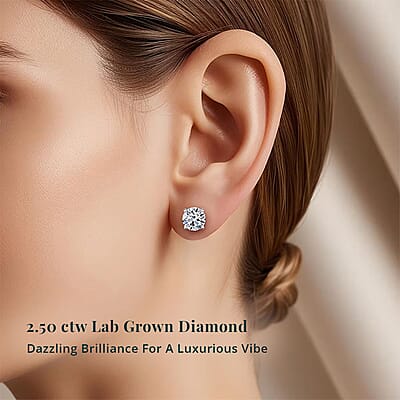 Luxuriant Lab Grown Diamond G VS 2.50 ctw Stud Earrings in 14K White Gold
