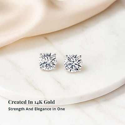 Luxuriant Lab Grown Diamond G VS 2.50 ctw Stud Earrings in 14K White Gold