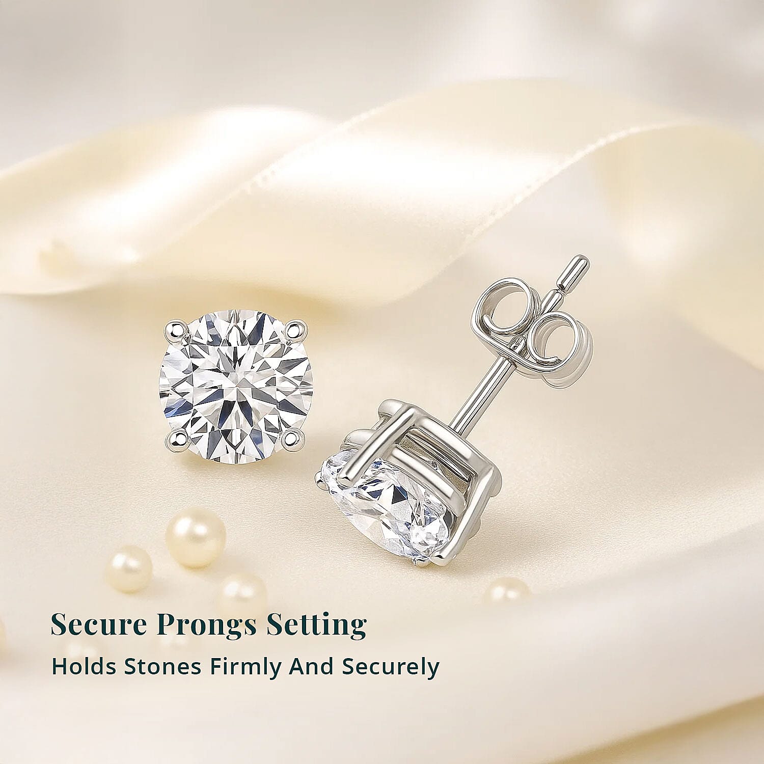 Luxuriant Lab Grown Diamond G VS 2.50 ctw Stud Earrings in 14K White Gold