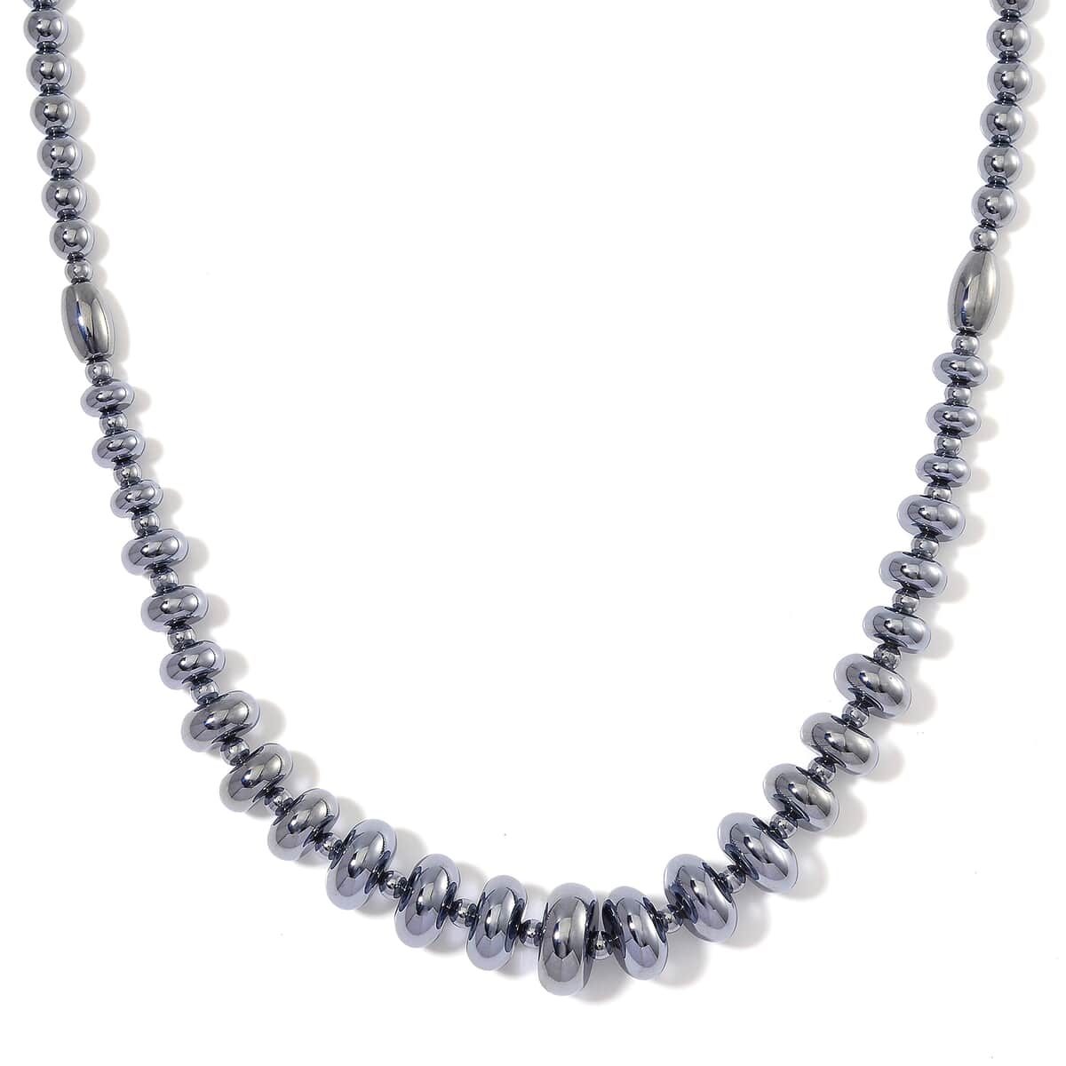 Terahertz 8mm 240 ctw Beaded Graduation Necklace 20 Inches in Stainless Steel image number 0