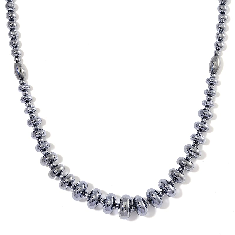 EverTrue Terahertz 8mm 240 ctw Beaded Graduation Necklace 20 Inches in Stainless Steel