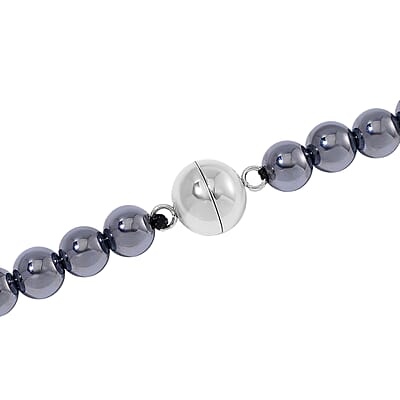EverTrue Terahertz 8mm 240 ctw Beaded Graduation Necklace 20 Inches in Stainless Steel