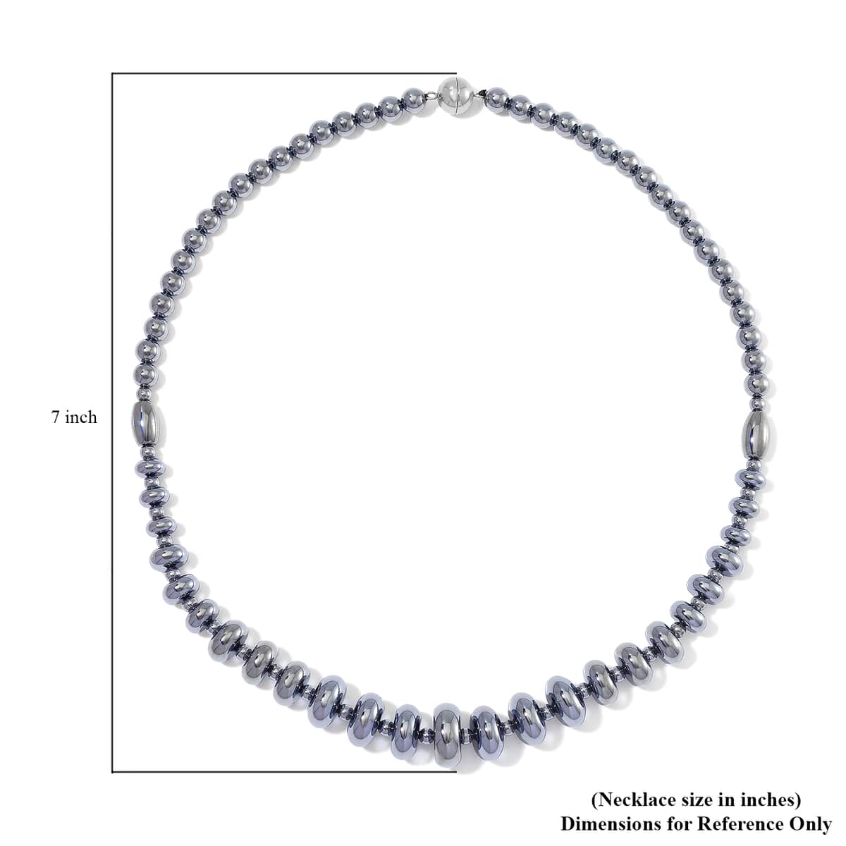 Terahertz 8mm 240 ctw Beaded Graduation Necklace 20 Inches in Stainless Steel image number 5