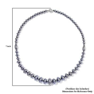 EverTrue Terahertz 8mm 240 ctw Beaded Graduation Necklace 20 Inches in Stainless Steel