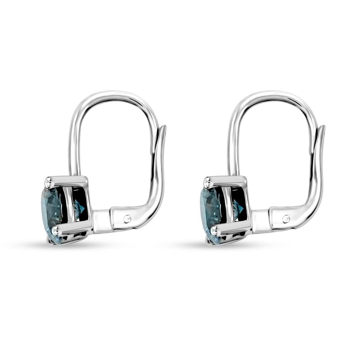 Luxuriant Lab Grown Blue Diamond 2.00 ctw Earrings in 14K White Gold image number 3
