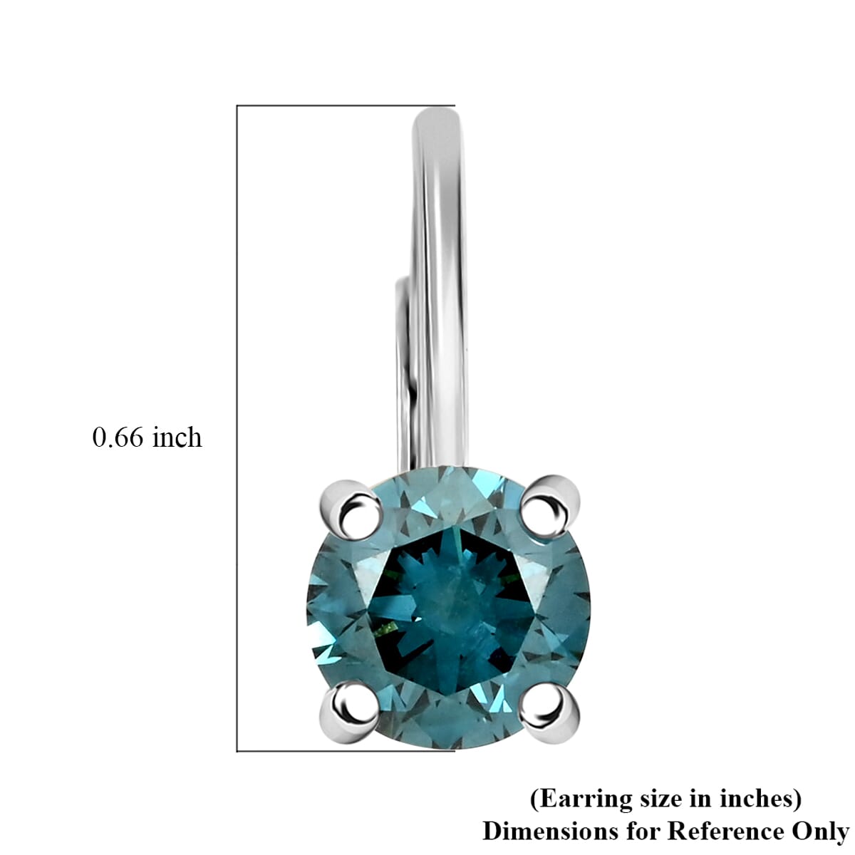 Luxuriant Lab Grown Blue Diamond 2.00 ctw Earrings in 14K White Gold image number 4