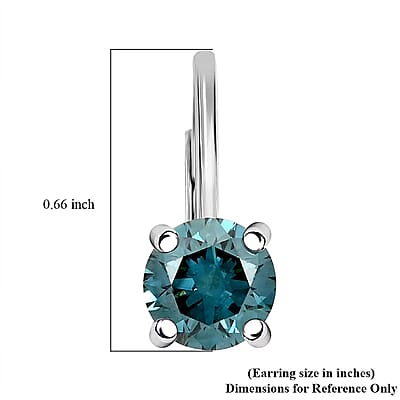 Luxuriant Lab Grown Blue Diamond (IR) 2.00 ctw Earrings in 14K White Gold