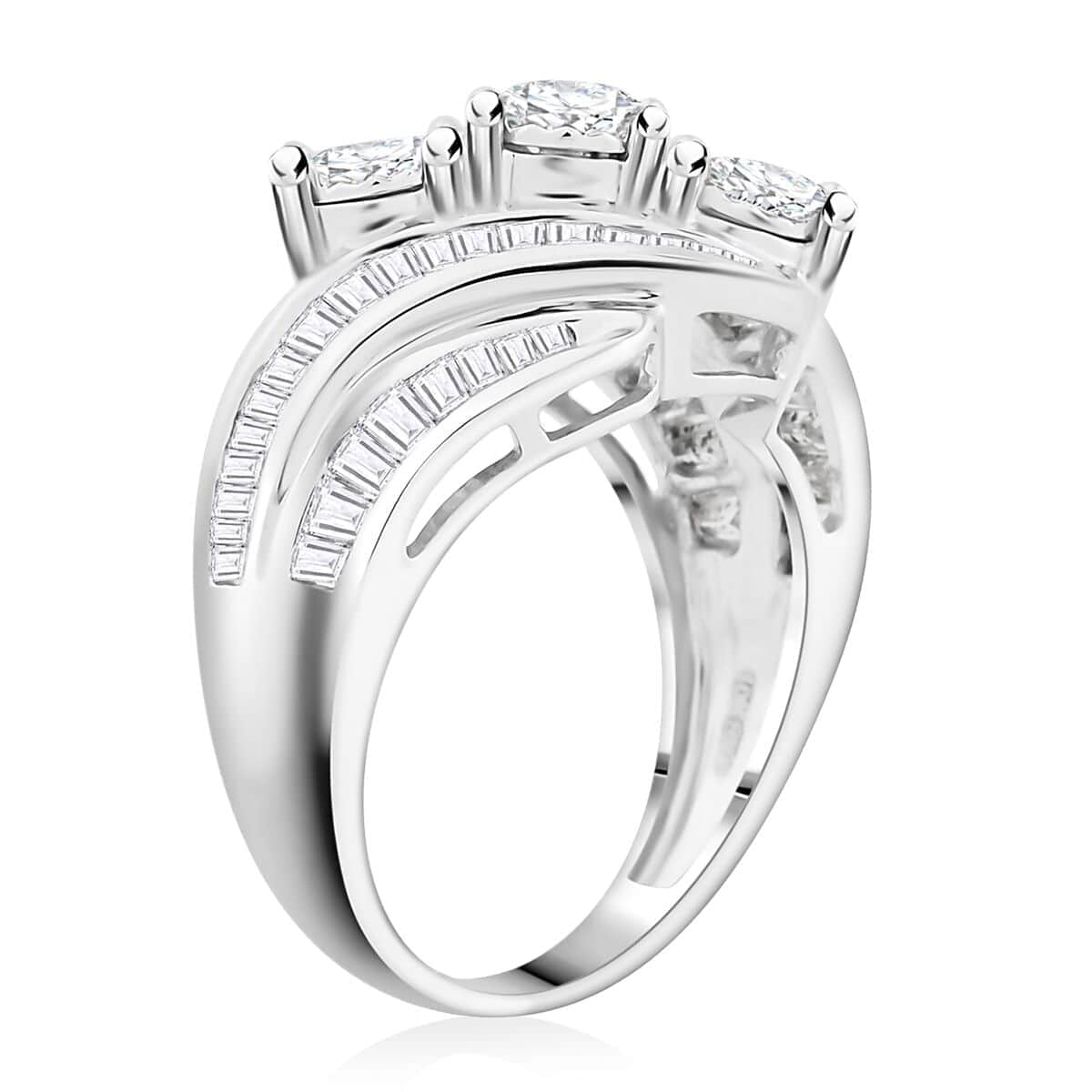 White Diamond 2.00 ctw Ring in 10K White Gold (Size 7.0) 5.35 Grams image number 3