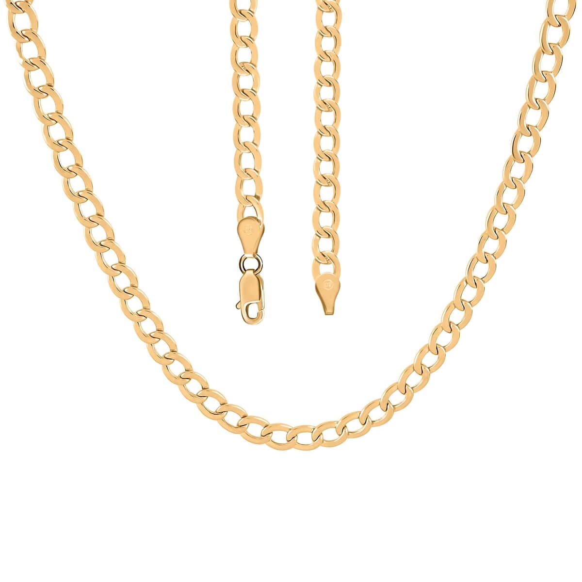 3.5mm Curb Chain Necklace in 14K Yellow Gold 20 Inches 4.60 Grams image number 2