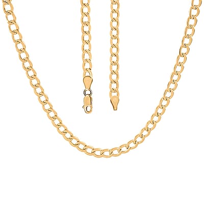 3.5mm Curb Chain Necklace in 14K Yellow Gold 20 Inches 4.60 Grams