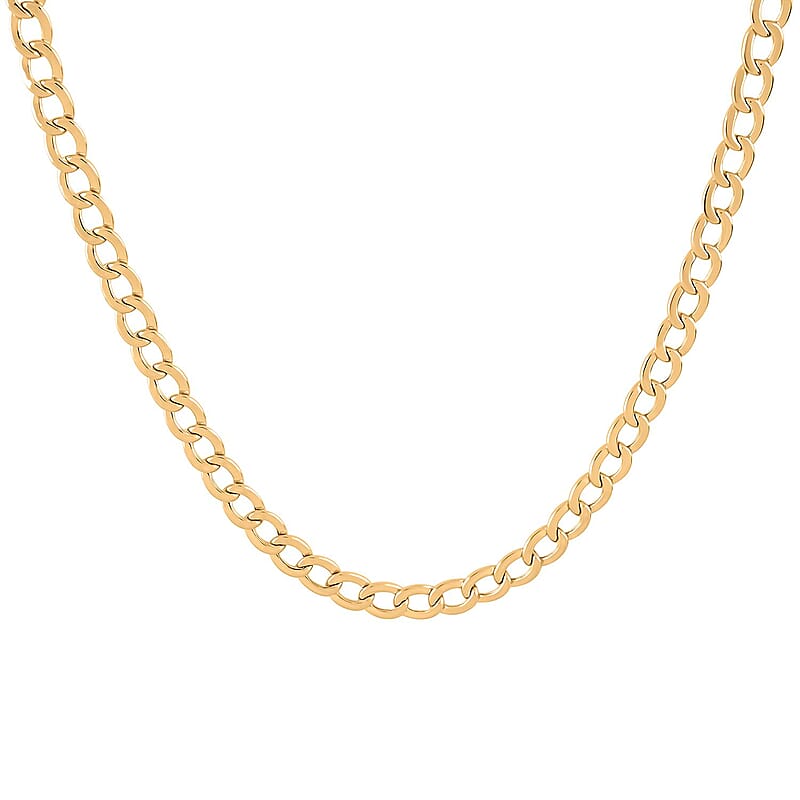 3.5mm Curb Chain Necklace in 14K Yellow Gold 24 Inches 5.30 Grams
