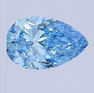 IGI Certified Luxuriant Lab Grown Blue Diamond VS2 (Pear) 3.50 ctw