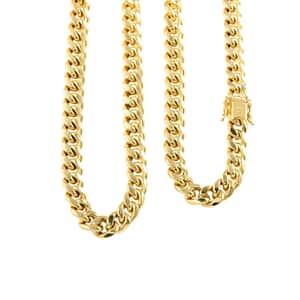 8.5mm Miami Chain Necklace in 10K Yellow Gold 22 Inches 30.30 Grams