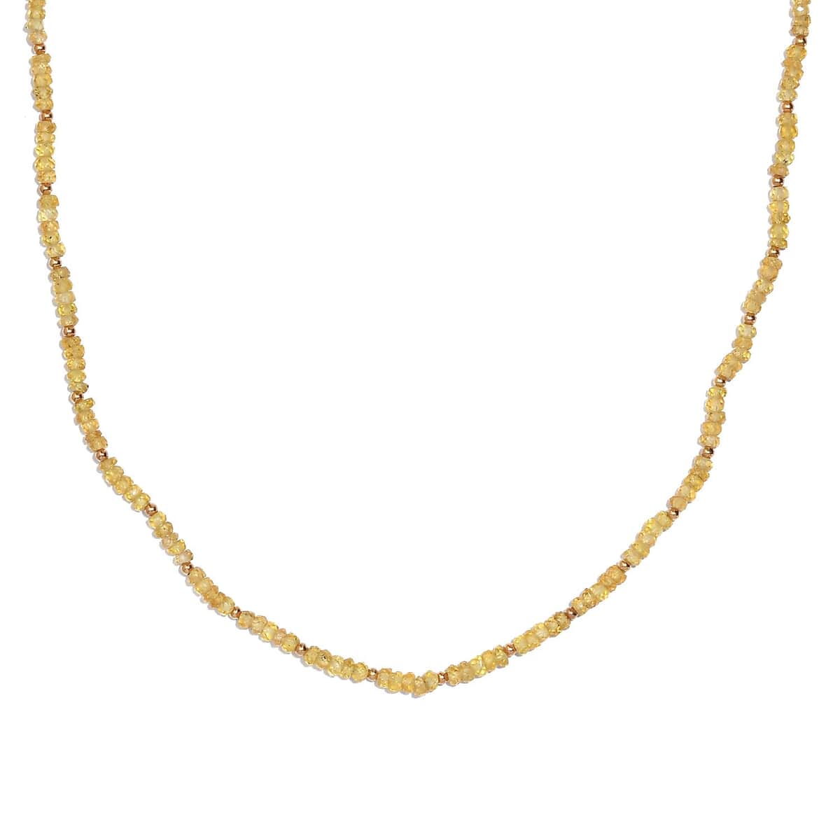 Yellow Sapphire 33.00 ctw Beaded Necklace in Vermeil Yellow Gold Over Sterling Silver 18 Inches image number 0