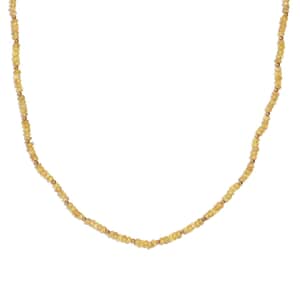 Yellow Sapphire 33.00 ctw Beaded Necklace in Vermeil Yellow Gold Over Sterling Silver 18 Inches